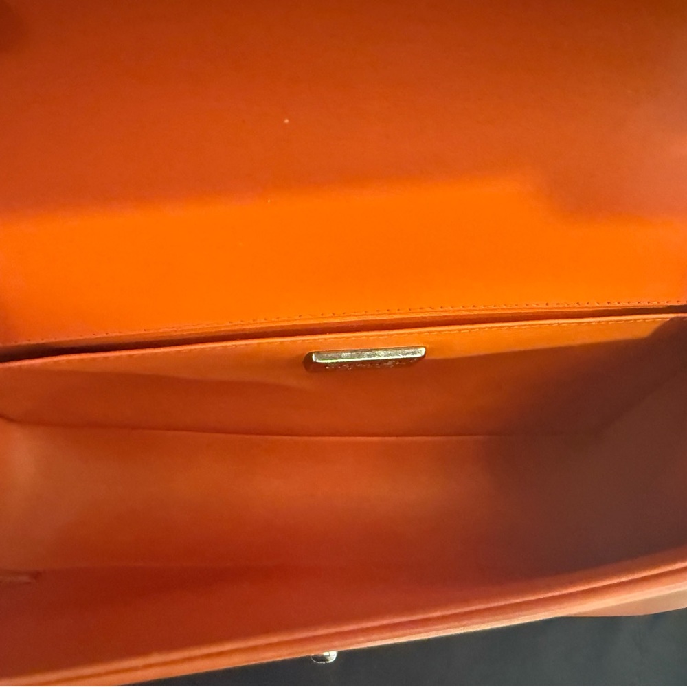 Chanel Vibrant Orange Python Medium Boy Bag - image 6